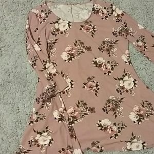 Antique rose, floral tunic
